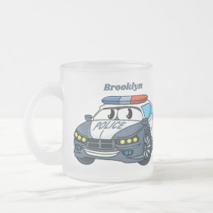 Niedliche Illustration zum Cartoon von Polizeiwage Mattglastasse
