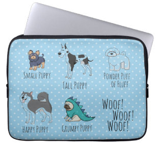 Niedliche Illustrierte Hunde Gedicht Dotty Laptopschutzhülle