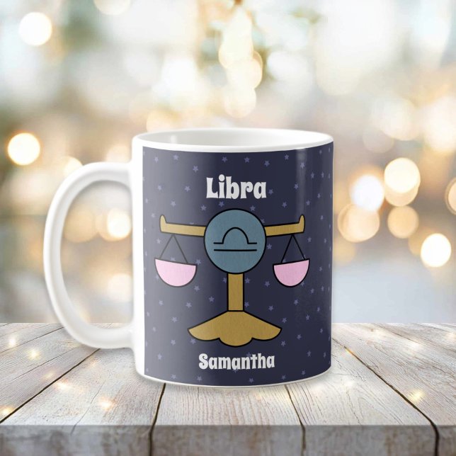 Niedliche Illustrierte Libra Zodiac Personalisiert Kaffeetasse (Cute Illustrated Libra Zodiac Personalized Coffee Mug
)