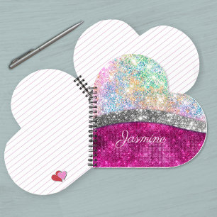 Niedliche Imitate aus rosa Glitzer Notizbuch