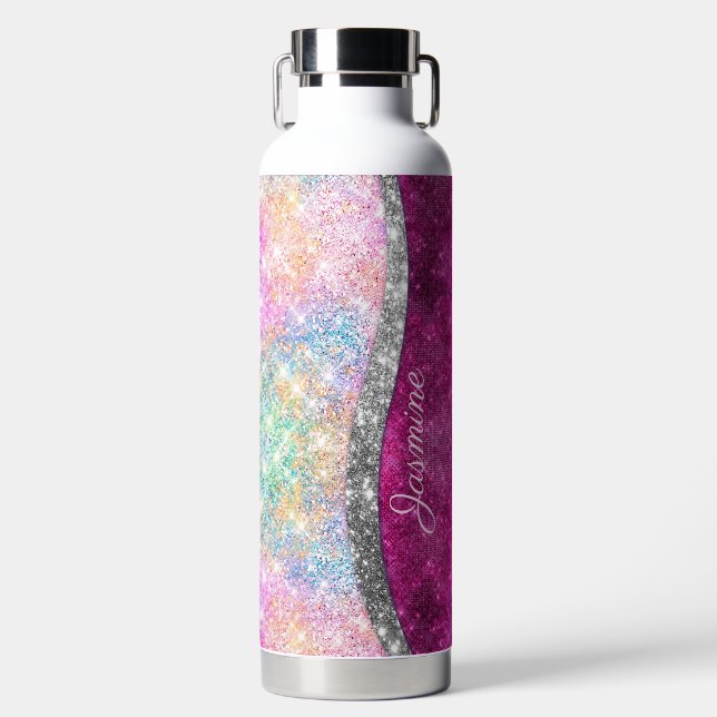 Niedliche Imitate aus rosa Glitzer Trinkflasche (Vorderseite)