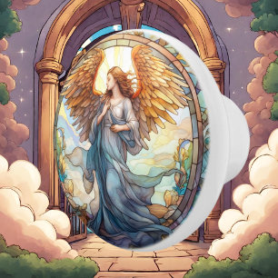 Niedliche Imitate Buntglas Angel Religious Keramikknauf