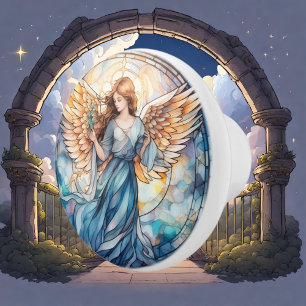 Niedliche Imitate Buntglas Angel Religious Keramikknauf