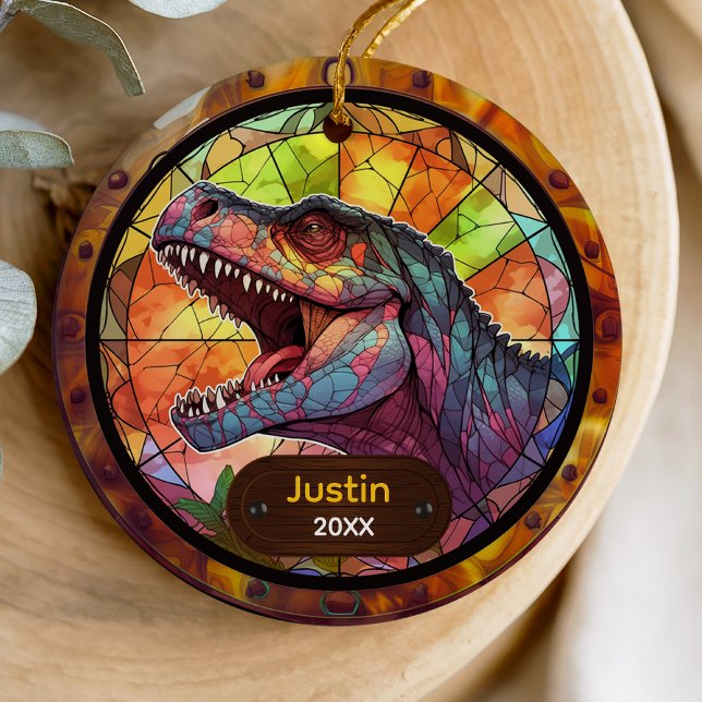 Niedliche Imitate farbige Glas Dinosaurier Urlaub  Keramik Ornament (Von Creator hochgeladen)