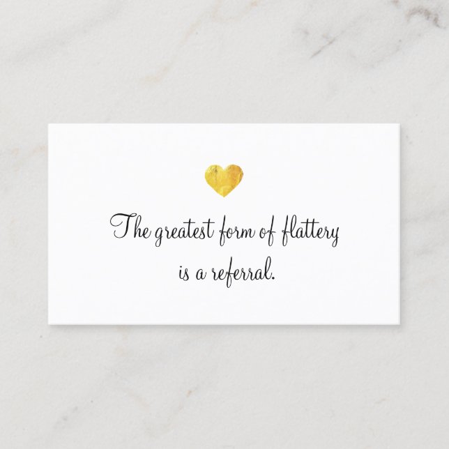 Niedliche Imitate Gold Foil Heart Kundenkarte Empfehlungskarte (Vorderseite)