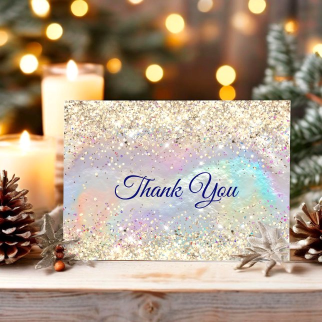 Niedliche Imitate Gold Glitzer Weihnachten Dankeskarte (Von Creator hochgeladen)