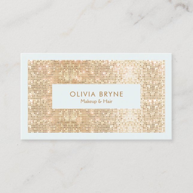 Niedliche IMITATE Gold-Sequin-Makeup und Haare Visitenkarte (Vorderseite)