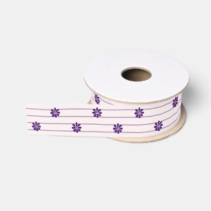 Niedliche Indigofloral & Blush und violette Streif Ripsband