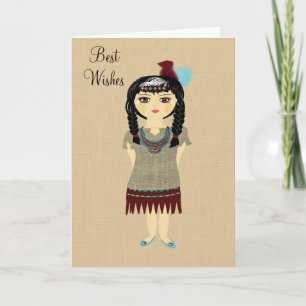 Niedliche indische Girl Blank Grußkarte Karte