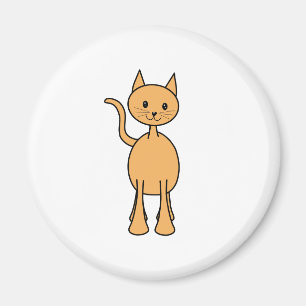 Niedliche Ingwer-Katze. Orange Katzen-Karikatur Magnet