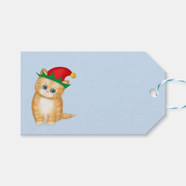 Niedliche Ingwer Kitts Weihnachtsgeschenke Geschenkanhänger (Vorderseite (Horizontal))