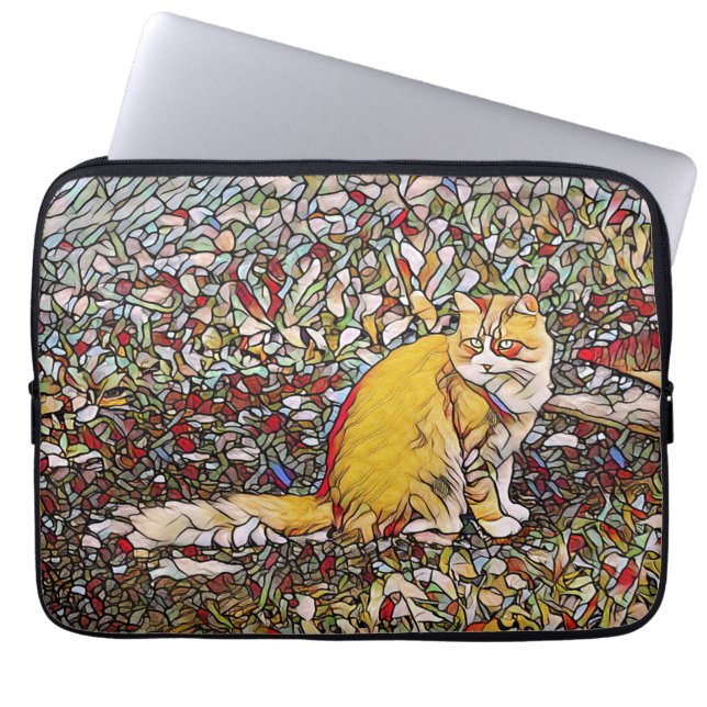 Niedliche Ingwerkatze zum Spazierengehen Laptopschutzhülle (Vorderseite)