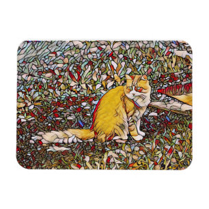 Niedliche Ingwerkatze zum Spazierengehen Magnet