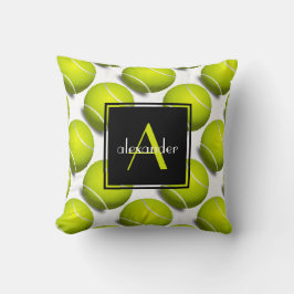 Niedliche Initiale u. Name der Tennis-Ball-w, Kissen