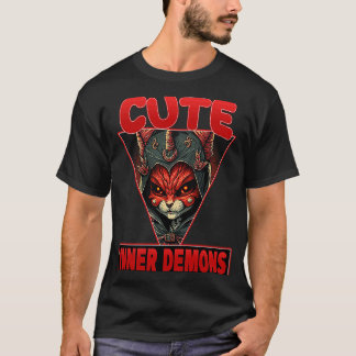 Niedliche innere Dämonen Furchtlose Katzen Katzenk T-Shirt