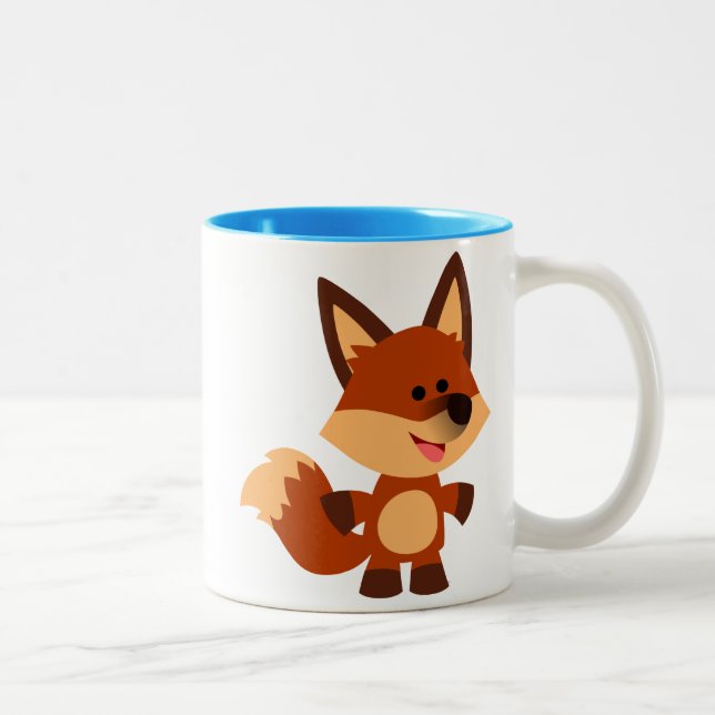Niedliche Innocent Cartoon Fox Tasse (Rechts)