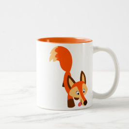 Niedliche inquisitive Cartoon Fox Tasse