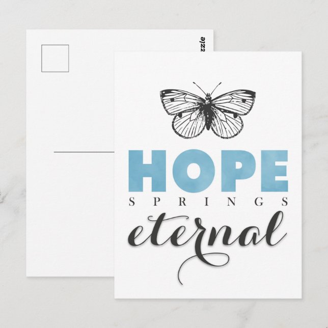 Niedliche Inspiration Hope Springs Ewiger Butterfl Postkarte (Vorne/Hinten)