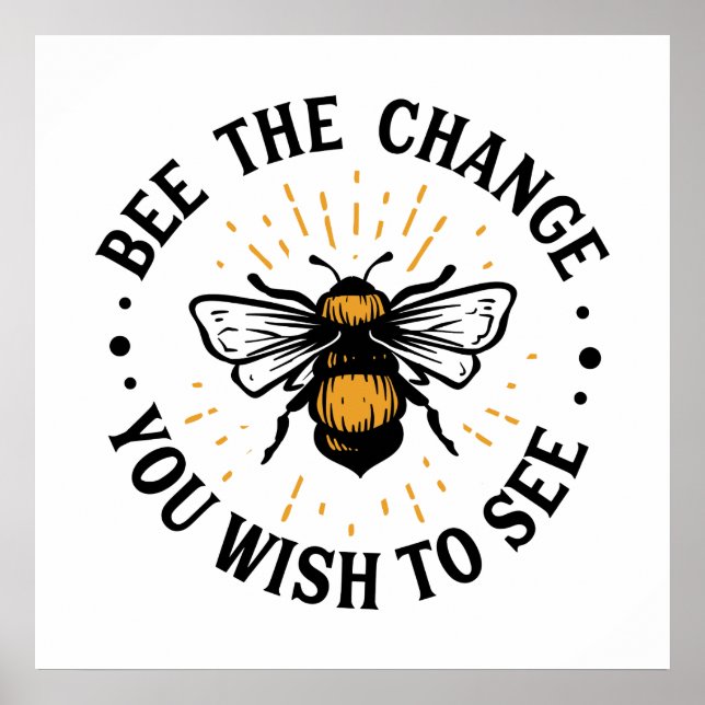 niedliche inspirierende Bienen lieben Wortkunst Poster (Vorne)