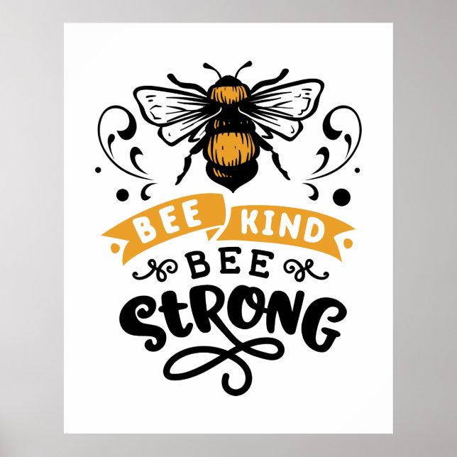 niedliche inspirierende Bienenart Poster (Vorne)