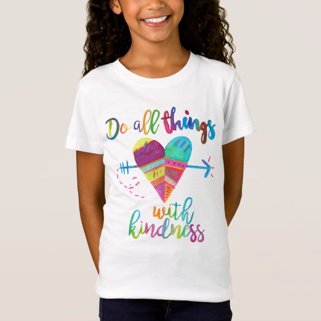 Niedliche inspirierende Mädchen T - Shirt Herz (Vorderseite)