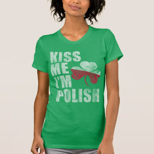 Niedliche Iren küssen mich, den ich polnischen St T-Shirt