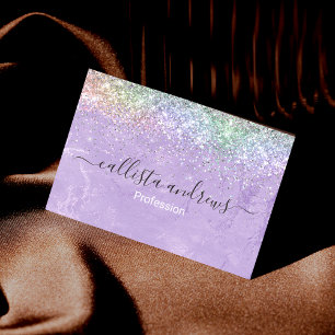 Niedliche iridescen lila lila Imitate Glitzer Magnetische Visitenkarte