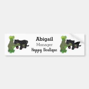 Niedliche Jaguar-Schwarzpanther-Katze-Cartoon-Abbi Autoaufkleber