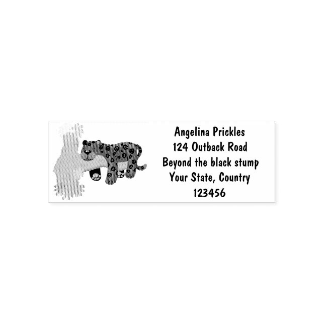 Niedliche Jaguar-Schwarzpanther-Katze-Cartoon-Abbi Permastempel (Design)