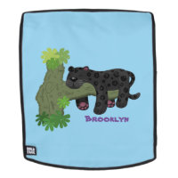 Niedliche Jaguar-Schwarzpanther-Katze-Cartoon-Abbi