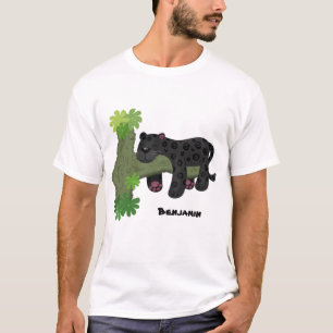 Niedliche Jaguar-Schwarzpanther-Katze-Cartoon-Abbi T-Shirt