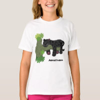 Niedliche Jaguar-Schwarzpanther-Katze-Cartoon-Abbi