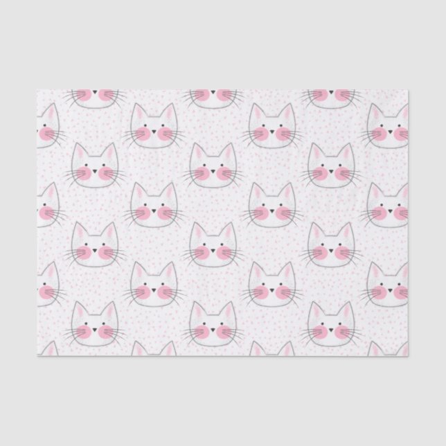 Niedliche Japaner Kawaii Kitty-Katzen Seidenpapier (Vorderseite)