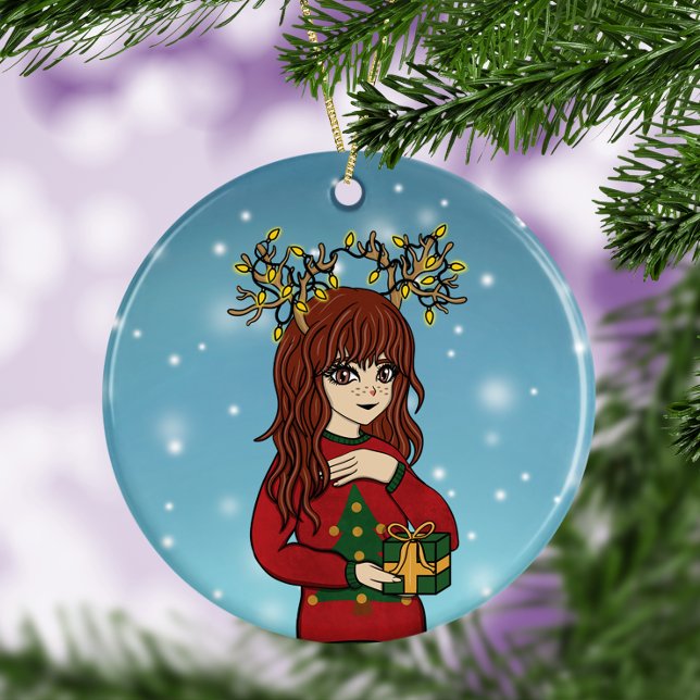 Niedliche japanische Anime-Girl-Keramik Keramik Ornament (Von Creator hochgeladen)