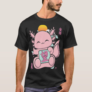 Niedliche japanische Ästhetik Axolotl mit Hope Kan T-Shirt