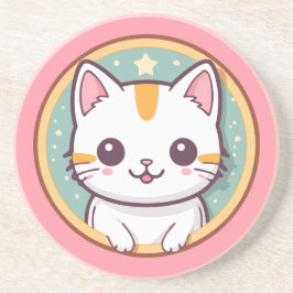 Niedliche japanische Katze Kawaii Kitten Getränkeuntersetzer