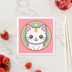 Niedliche japanische Katze Kawaii Kitten Serviette
