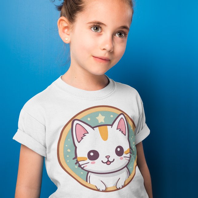 Niedliche japanische Katze Kawaii Kitten T-Shirt (Von Creator hochgeladen)