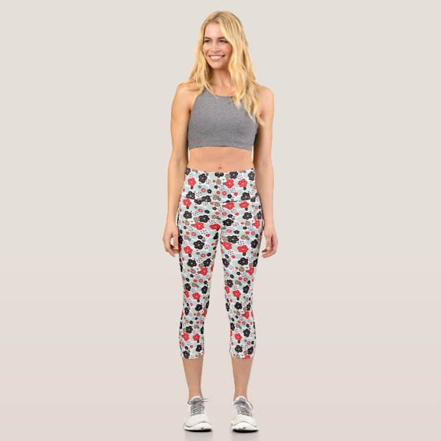 Niedliche japanische Muster Design Case-Mate iPhon Capri Leggings (Vorderseite)