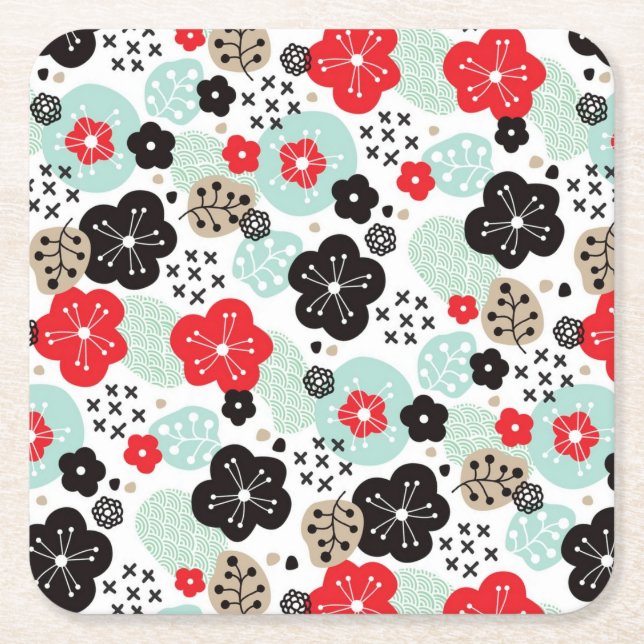 Niedliche japanische Muster Design Case-Mate iPhon Rechteckiger Pappuntersetzer (Vorderseite)