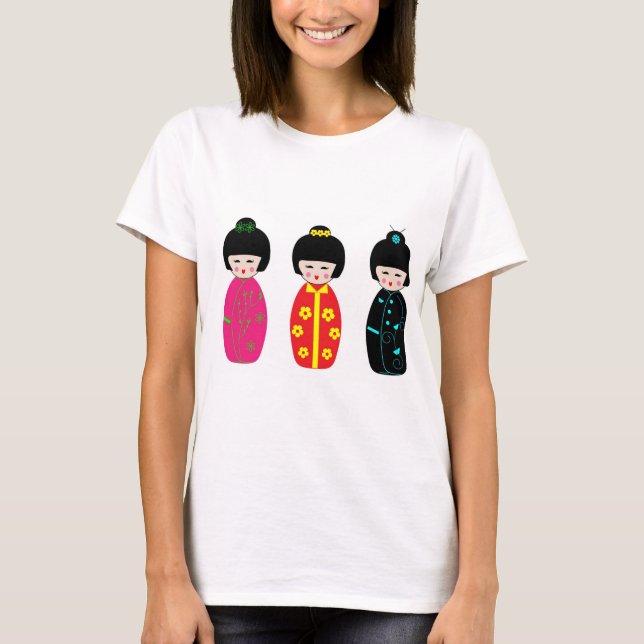 niedliche japanische Puppe entwarf T - Shirt für (Vorderseite)