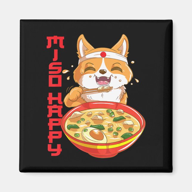 Niedliche japanische Shiba Inu Dog Miso Soup Magnet (Vorne)