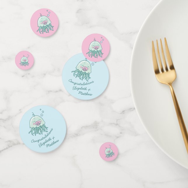 Niedliche Jellyfish Babydusche Kawaii Pink Girl Konfetti (Gruppe)