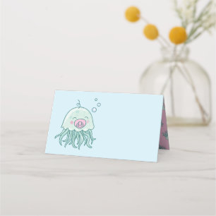 Niedliche Jellyfish Babydusche Kawaii Pink Girl Platzkarte