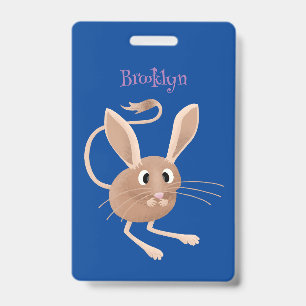 Niedliche Jerboa-Cartoon-Abbildung Ausweis
