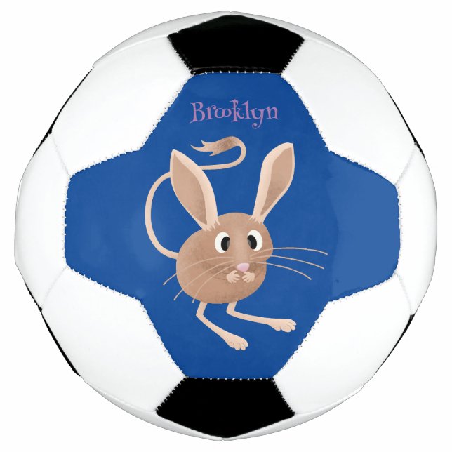 Niedliche Jerboa-Cartoon-Abbildung Fußball (Vorderseite)