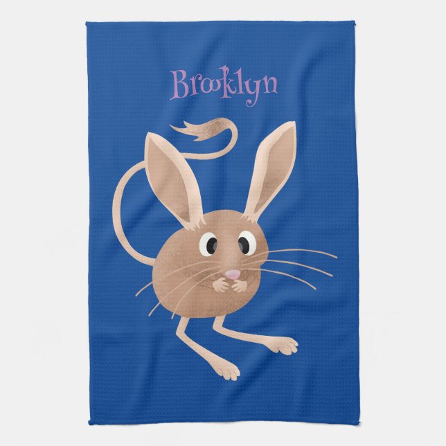 Niedliche Jerboa-Cartoon-Abbildung Geschirrtuch (Vertikal)