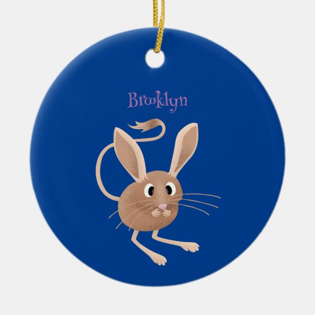 Niedliche Jerboa-Cartoon-Abbildung Keramik Ornament (Vorne)