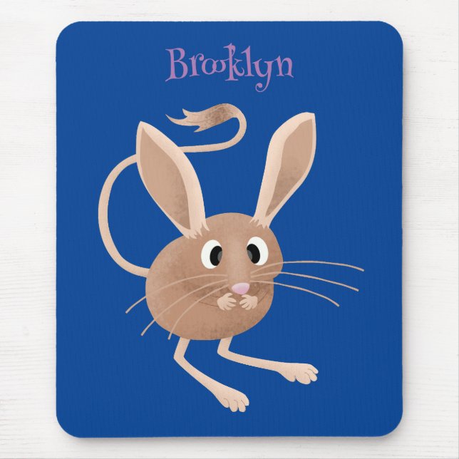 Niedliche Jerboa-Cartoon-Abbildung Mousepad (Vorne)