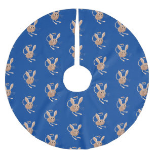 Niedliche Jerboa-Cartoon-Abbildung Polyester Weihnachtsbaumdecke